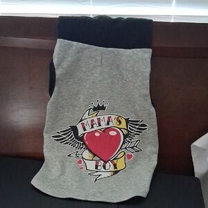 Gray Dog Shirt with Heart Graphic